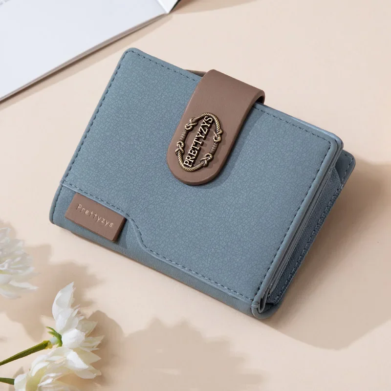 

Nubuck Leather Wallet Women Short Purse Card Holder Women Clutches Money Bags Wallets Ladies Vintage Brand Wallets