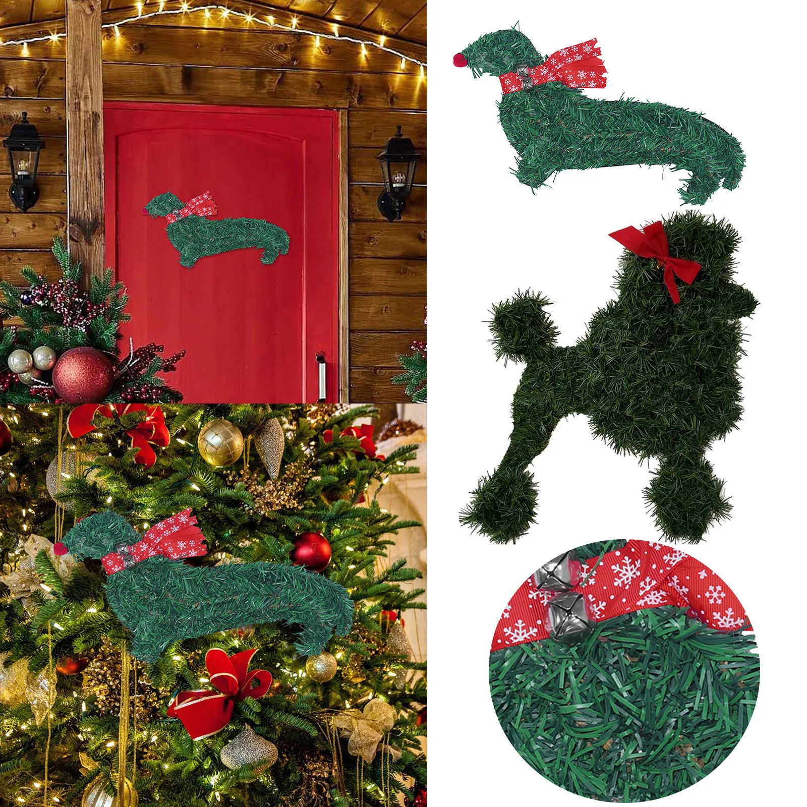 Sausage Dog Wreath Artificial Branches Green Leaves Garland For Front Door Seasonal Wreath Wall Door christmas decorations