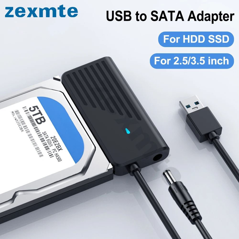 

Zexmte SATA To USB 3.0 Adapter USB A To M.2 SATA Cable 6Gbps Support 2.5/3.5 Inch Hard Disk External HDD SSD cabo sata adaptador