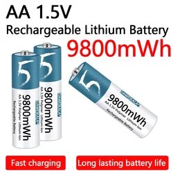 AA Battery 1.5V Li-ion AA Rechargeable Battery 9800mWh AA Lithium-ion Battery for remote control mouse small fan Electric toy