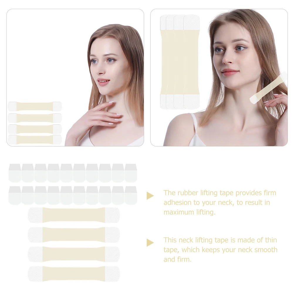 

4Pcs Anti-Aging Neck Tape Skin Lifting Sticker Firm Elastic Neck Wrinkles Lift Patches Smooth Comfortable for Sensitive Skin