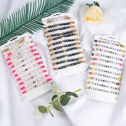 12pcs Boho Handmade Team Bride Beaded Stretch Bracelet Bachelorette Party Favors Bridal Shower Wedding Party Gifts Decorations