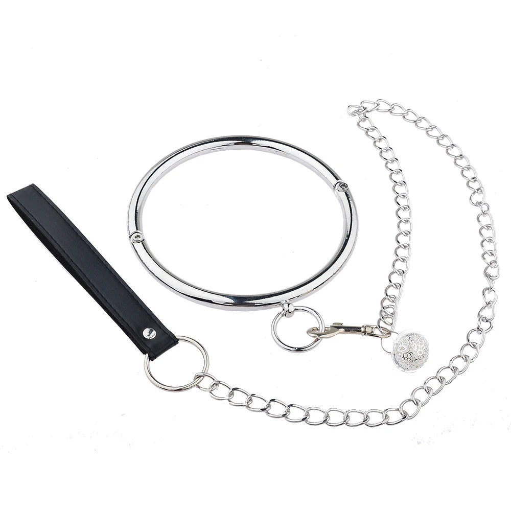 Metal Collar Neck Ring Slave BDSM Bondage Positioning Fetish SM Choker Adult Games Sex Toys For Man Woman Restraints