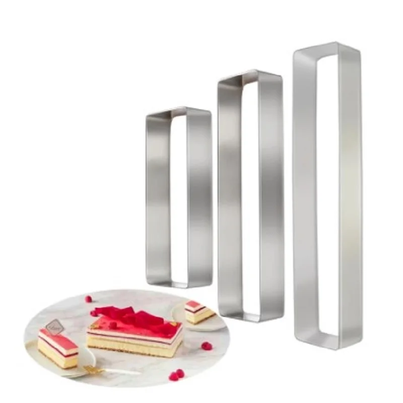 Stainless Steel Mousse Moulds Cake Tools Rectangle Cake Making Molds Baking Supplies French Baking Moulds DIY Baking Tools