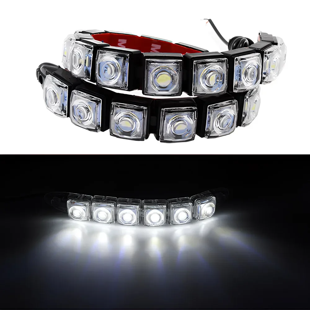 Led Auto Flexible Bulb Silicone Daytime Night Running Light 6LED Lens 12V White Headlight Reverse Parking Fog Turn Signal Lamp