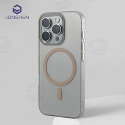 Super Thin Sand Blasting PC Desert Gold Matte Clear Case For iPhone Air 12 13 14 15 16 17 Pro Max Cover For Magsafe Translucent