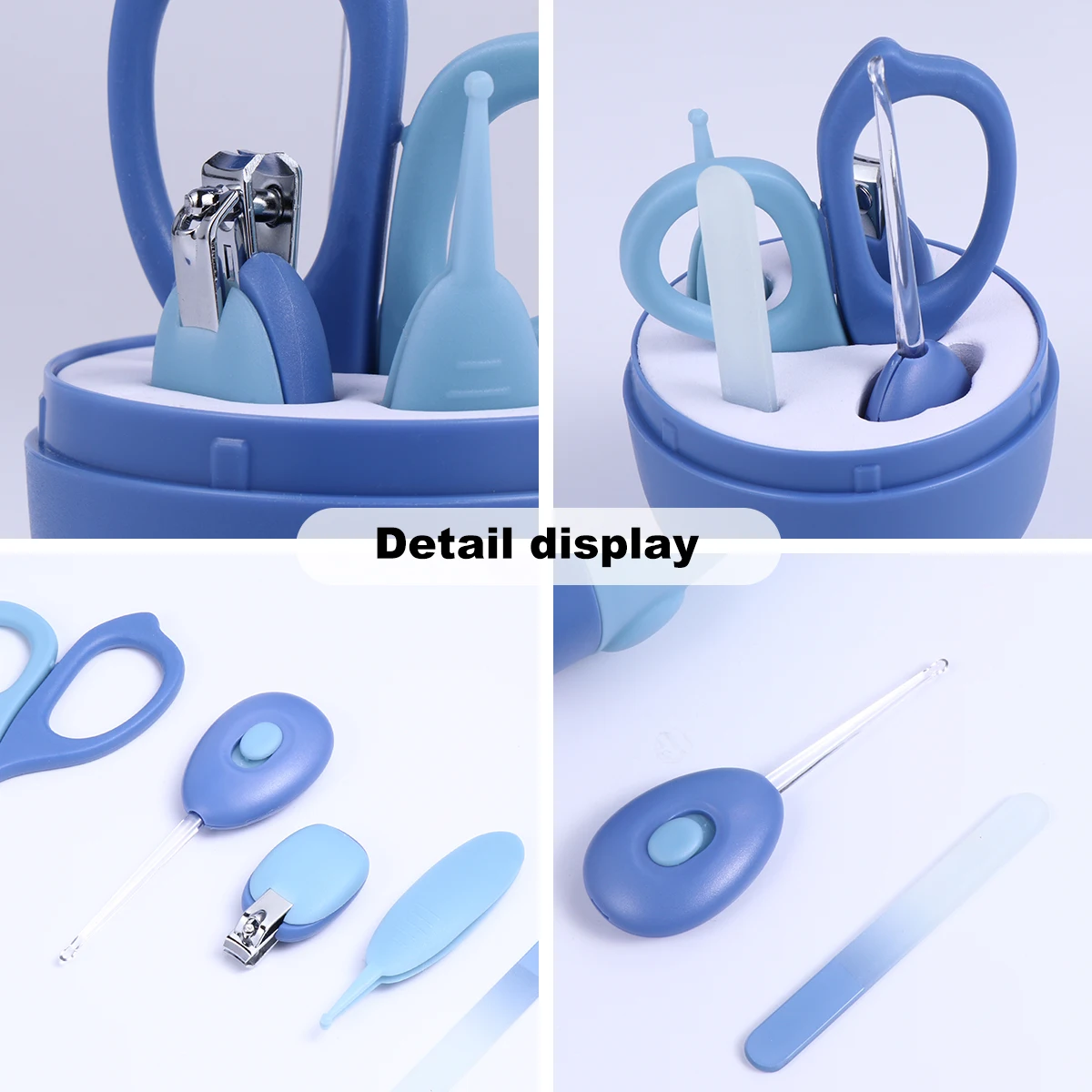 

1 set 1 Set Baby Nail Clipper Set Stainless Steel Grooming Kit Led Ear Spoon Nail File Tweezer Baby Care Gift For Newborn