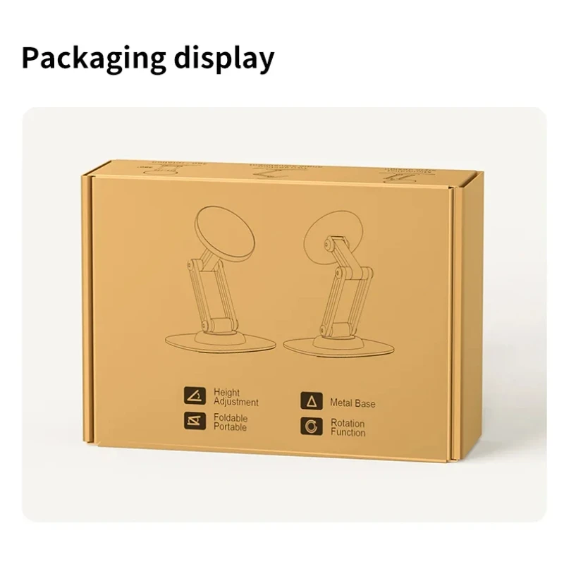 360-Grad-Drehung, Aluminiumlegierung, faltbar, magnetisch, Desktop-Telefonständer, Schreibtisch, fauler Halter für Magsafe iPhone 16, 15, 14, 13, 12 Pro Max – Detail 18