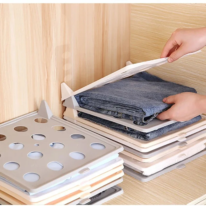 10pcs T Shirt Folder Board Wardrobe Clothes Organizer Easy Tray Folding Board Plastic Storage Rack Home Storage Tools