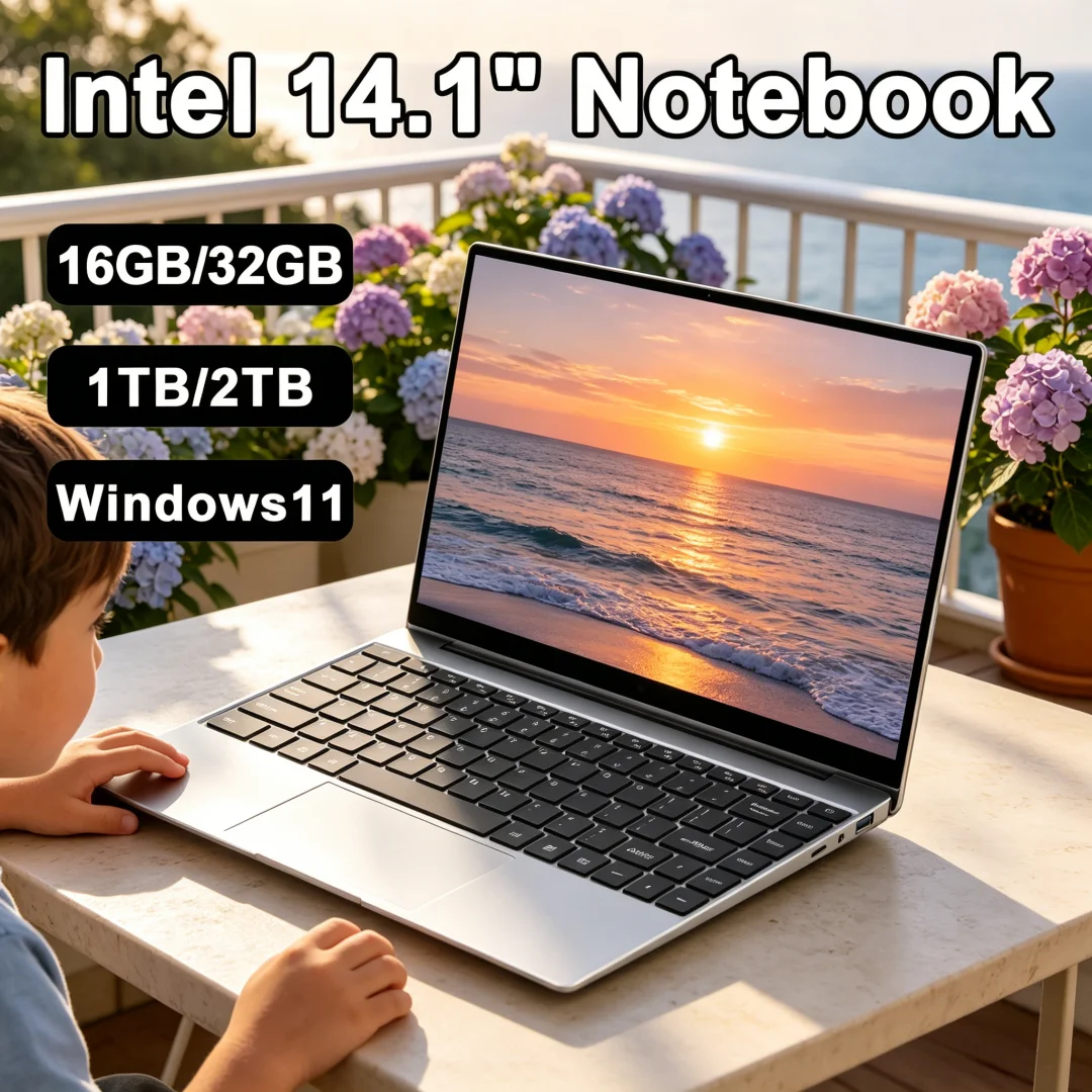 2026 Blazing Intel Laptop Computer 14.1 Inch FHD Gaming Laptops Windows 11 SSD 2TB DDR4 16/32GB PC Notebook 1920*1080 Display Of