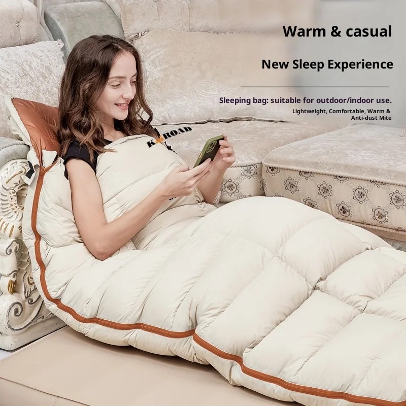 Saco de dormir KAIROAD con forma de huevo, grueso, portátil, 3500 g, plumón de pato blanco, impermeable, nailon, de -25 a 20 grados, para acampar para adultos