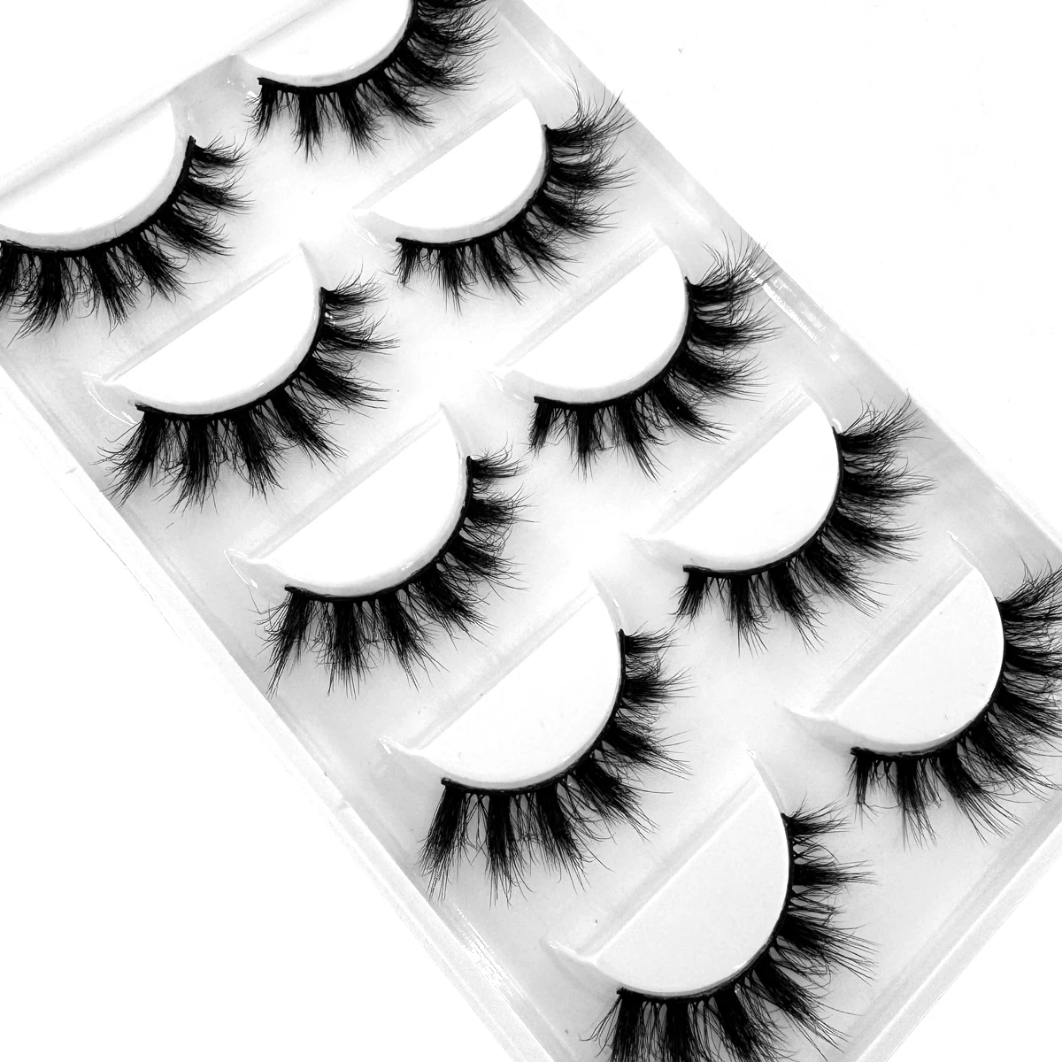 5 Paar natürliche lange falsche Wimpern gefälschte Wimpern langes Make-up 3D-Nerzwimpern Verlängerungswimpern wiederverwendbare Nerzwimpern für Schönheit – Detail 3