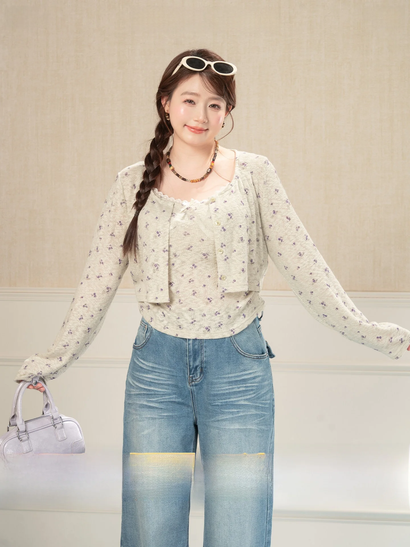 

Женский кардиган Heynew больших размеров с цветочным принтом, открытый, на бретельках, в стиле Star Island Sunset Set, весенний, антивозрастной топ, нижнее белье больших размеров