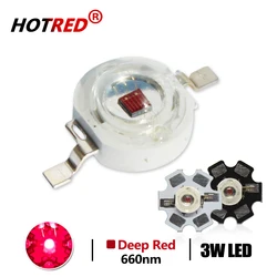 10-100PCS High Power LED 1W 3W 660nm Deep Red Grow Plant COB SMD Chip 3W Watt Lamp Chip For DIY LED Beads For Plant Fruit Growth