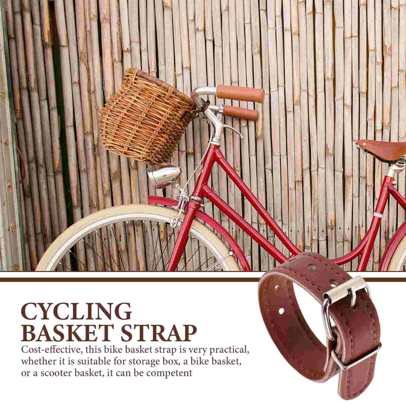 Detachable Kids Bike Basket Straps Brown Pair Bike Strap Universal Fit Easy Install Disassemble Sturdy