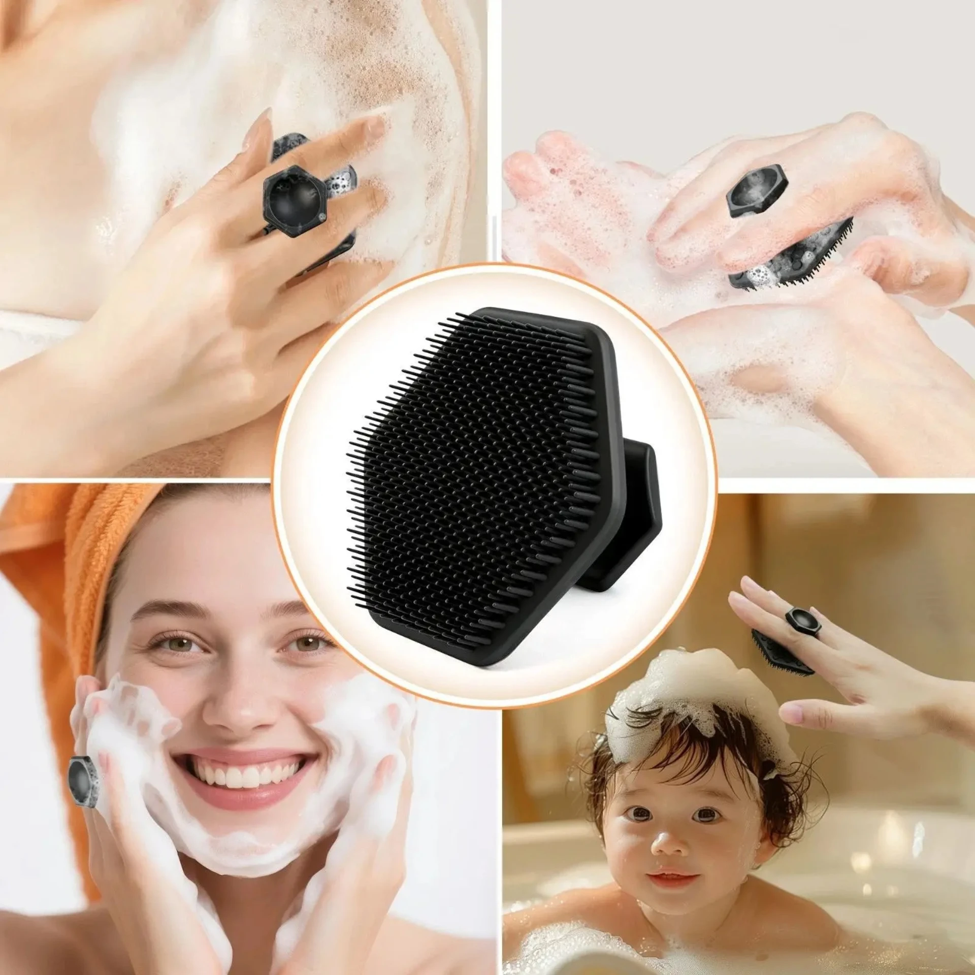 six-sided silicone face wash brush facial beard brush remove blackheads clean pores soft silicone cleansing brush Skincare