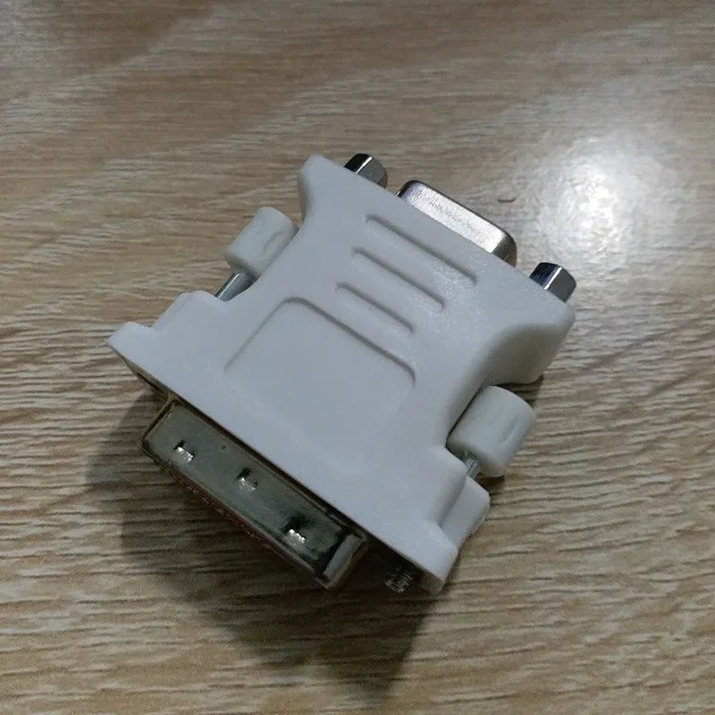 Multi-Purpose Converter Adapter, Mini Monitor de Computador, Vídeo, Plástico Branco, Durável, DVI 24 + 1 para VGA Feminino