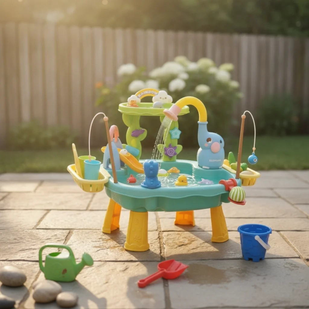 Play Channels Circulating Faucet Elephant Water Table Kids Sensory Table Phthalate-Free Safe Children's Toy Animal Water Park