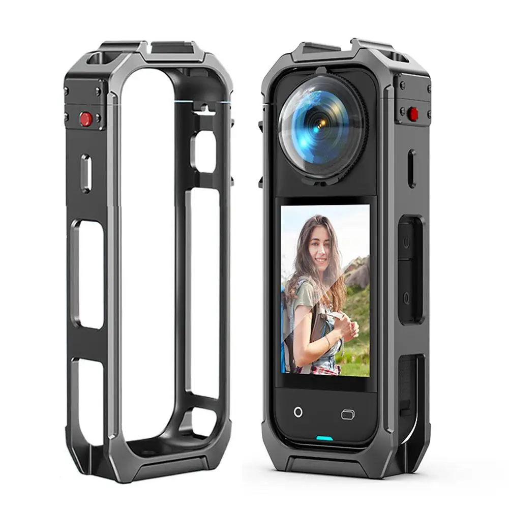 

Insta360 X5 Utility Frame Metal Cage Aluminum Protective Case Extension Cold Shoe For Insta 360 X5 Original Accessories P0O6