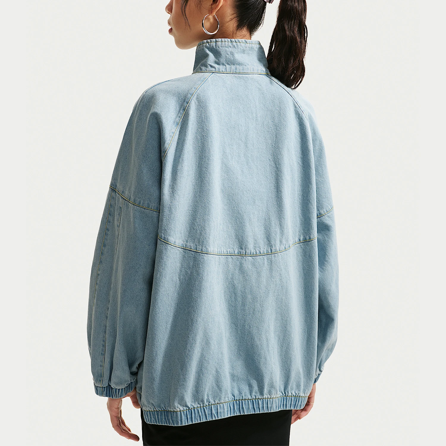 Nike genuine ASR DENIM women's stand up collar zipper minimalist jacket jacket IV4962-440