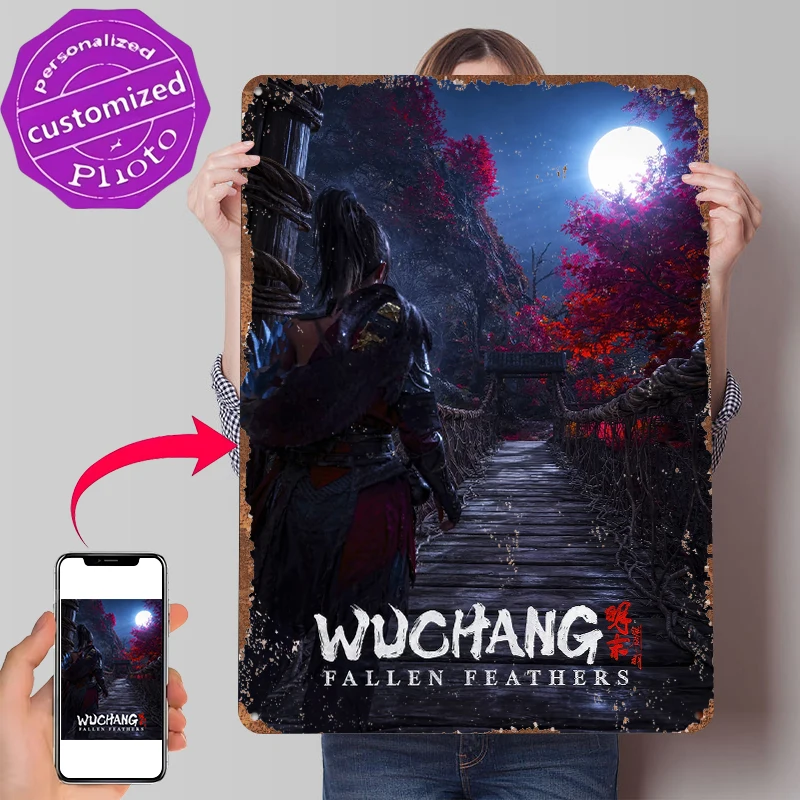 Wuchang Fallen Feathers Game Art Printed Poster Customized Wall Art Retro Vintage Metal Tin Signs for Gamer Decoration Gaming