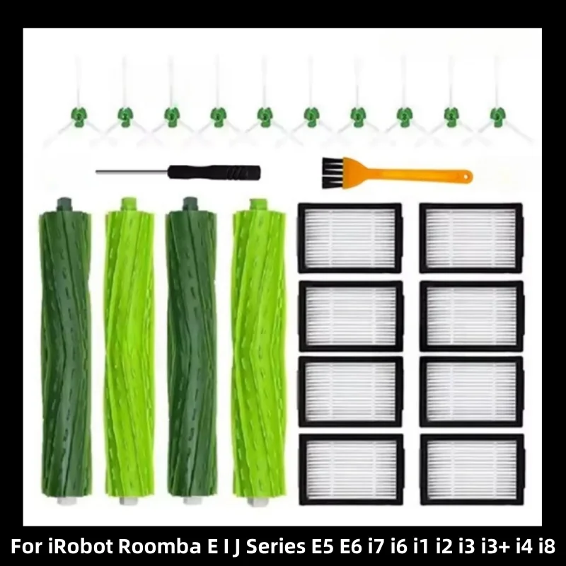 

Replacement Parts Compatible for iRobot Roomba E I J Series E5 E6 i7 i6 i1 i2 i3 i3+ i4 i8 rubber side brush filter dust bags