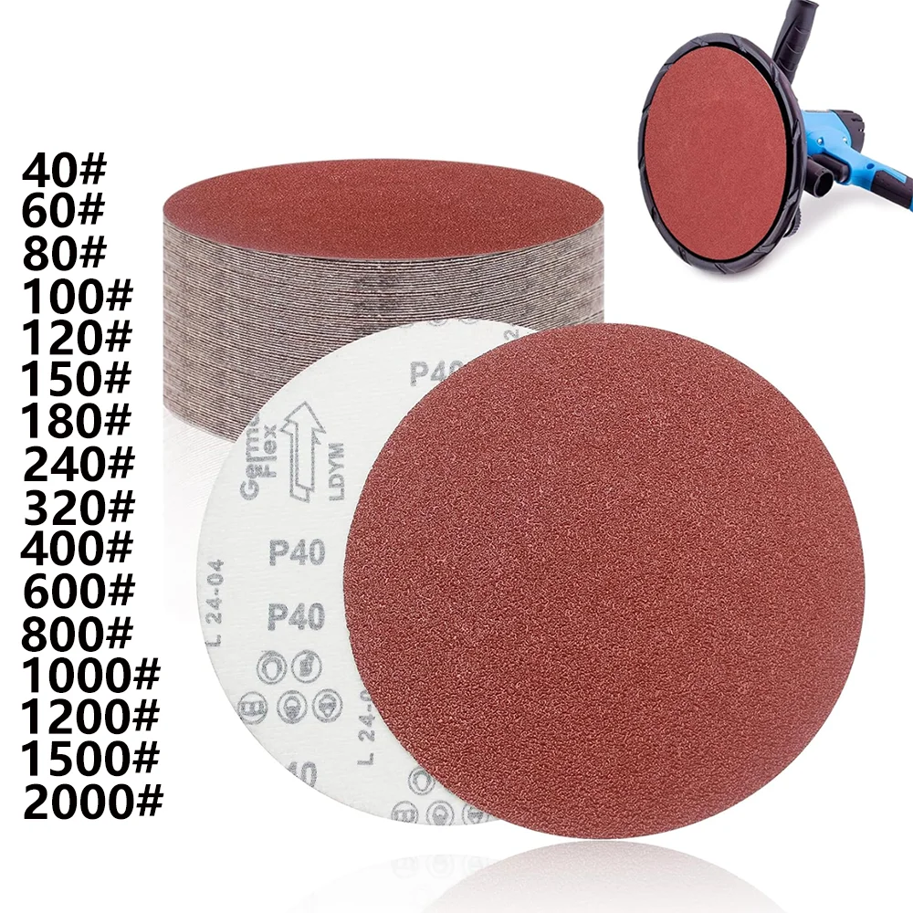 1-120Pcs Sandpaper Round Sanding Disc 2/3/5/6Inch 40-2000Grit Abrasive Polishing for Metal Auto Wood Car Polish Sanding Paper