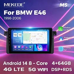 MEKEDE Car Stereo Radio for BMW E46 M3 318/320/325/330/335 1998-2006 WIFI Android Smart System Carplay Auto 2 Din Head Unit