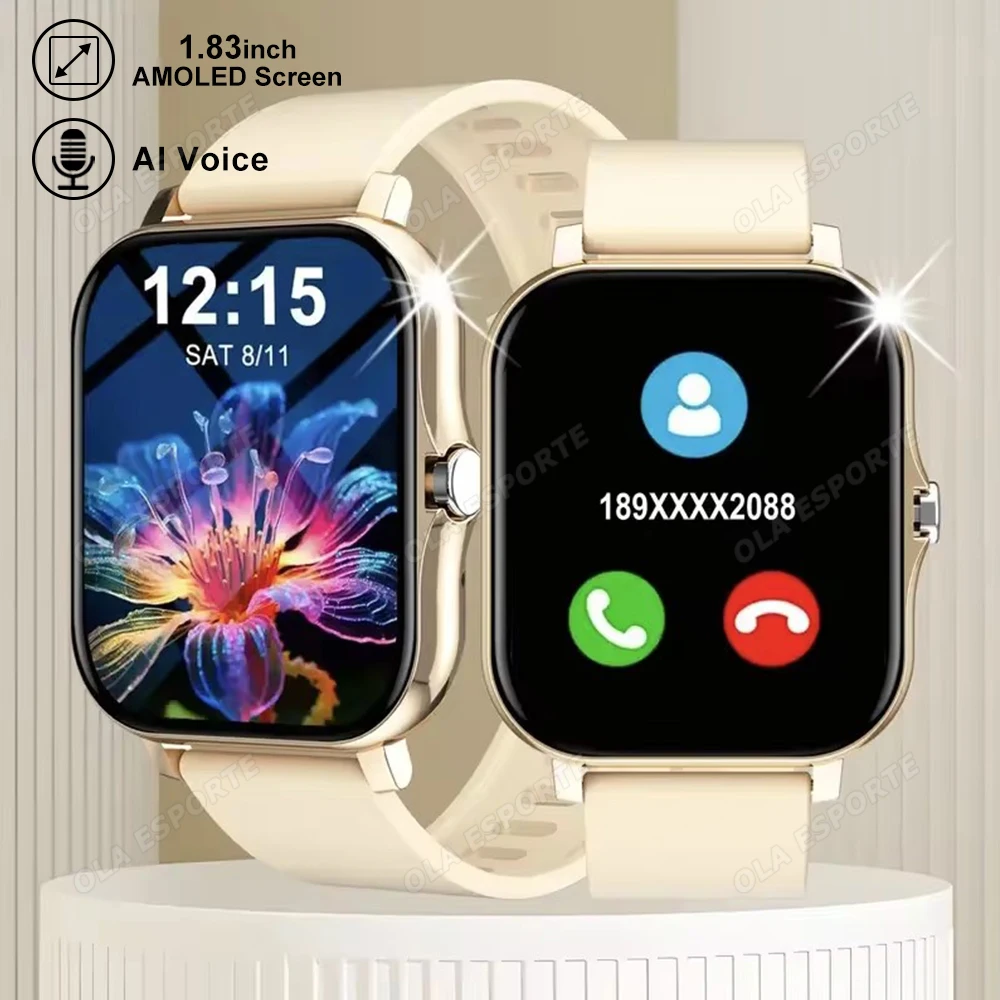 

Смарт-часы 1,83 дюйма AMOLED-экран с мониторингом сердечного ритма, умные часы, водонепроницаемые спортивные часы, мужские часы для фитнеса, 100 + спортивные режимы