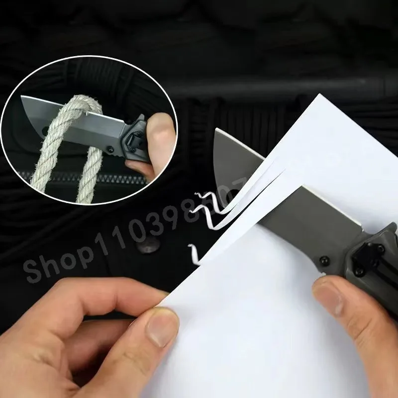 سكين DA107 قابل للطي مع شفرة 5Cr13Mo 420 جسم فولاذي يتميز بمقبض خشبي ملون للنزهات الخارجية وسكين نزهة الفواكه #4