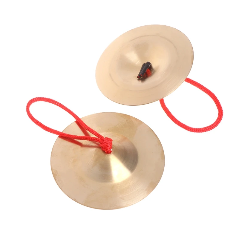 Cymbal Hand Percussion Instruments Traditional Chinese Gong with Finger Rope 2x