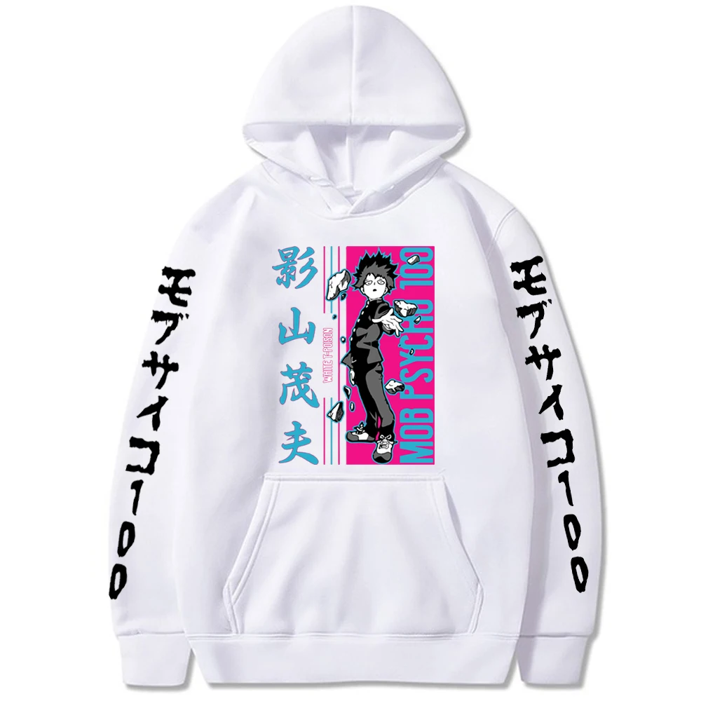 Anime Mob Psycho 100 Mobu Saiko Hyaku Mob Hoodies Warm Pullover Casual Cartoon Print Hooded Streetswear Sweatshirt