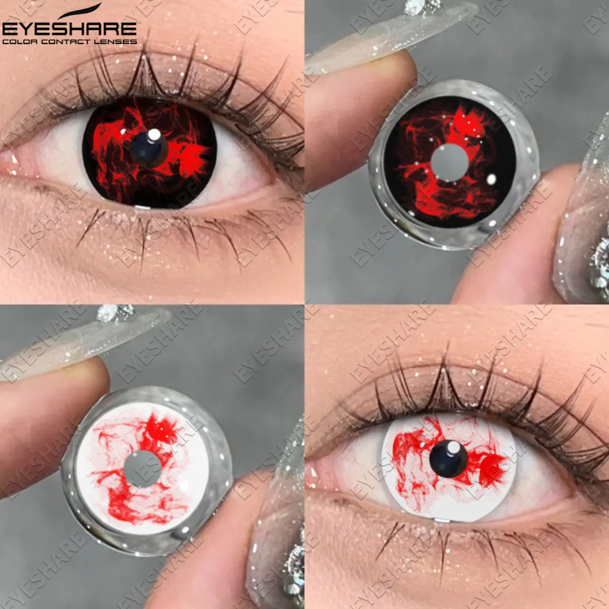 EYESHARE Heißer Verkauf Cosplay Linsen 1 Paar Halloween Cosplay Kontaktlinsen für Augen Weiß/Schwarz/Rot 14,5 mm Softlens
