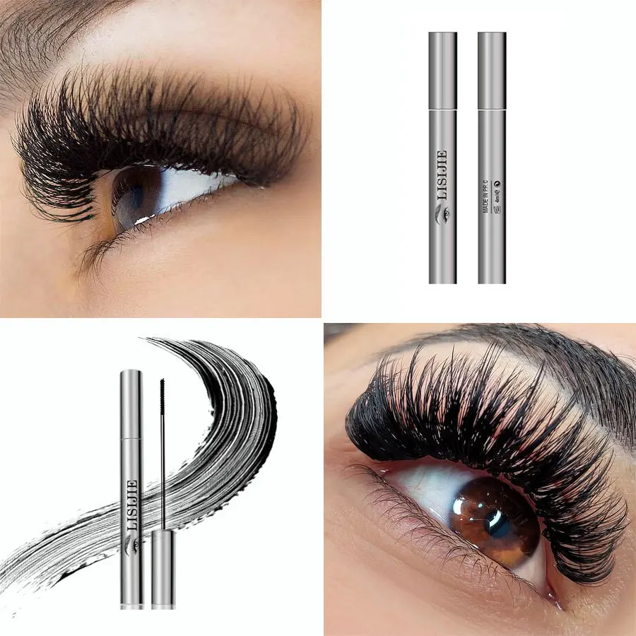 3D防水マスカラ、24時間汚れ防止、長持ちする延長&増粘まつげエクステ効果マスカラリフト&カール
