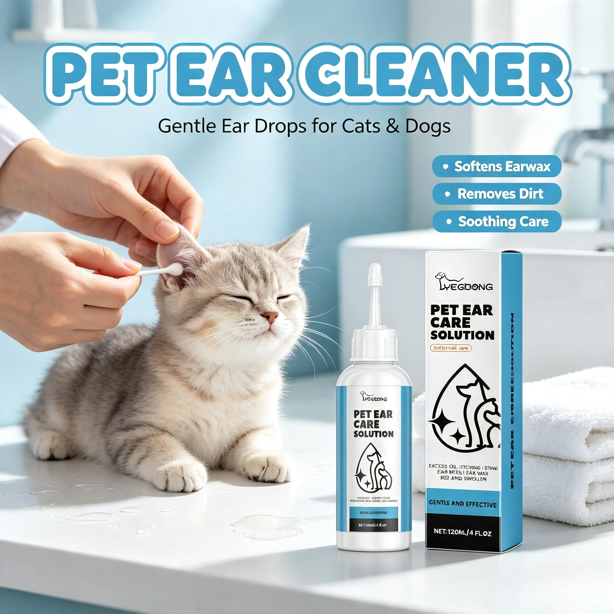 Pet Ear Cleaner - Pembersih Telinga Hewan Peliharaan, Obat Tetes