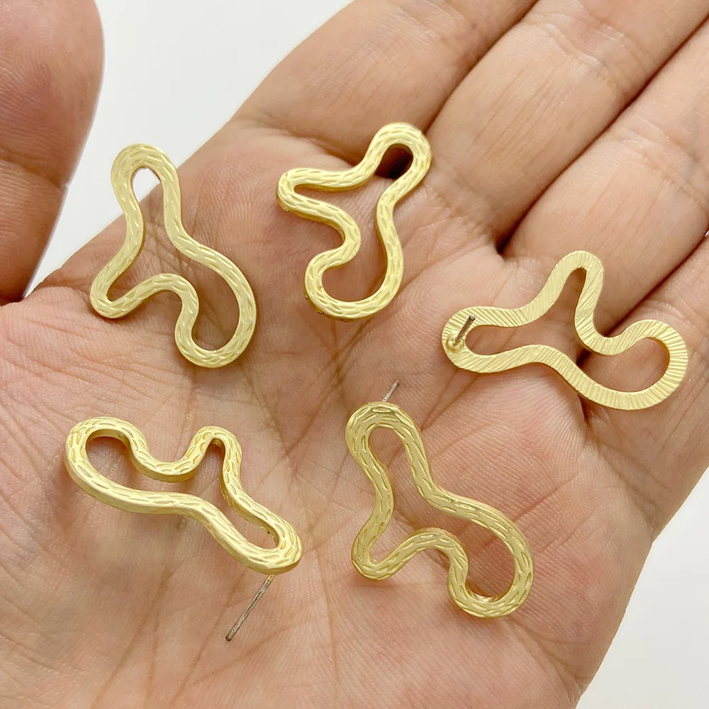 10pcs/set Fashion Gold Color Metal Earring Settings Geometry Shape Base Earring Accessories Jewelry Making DIY Finding