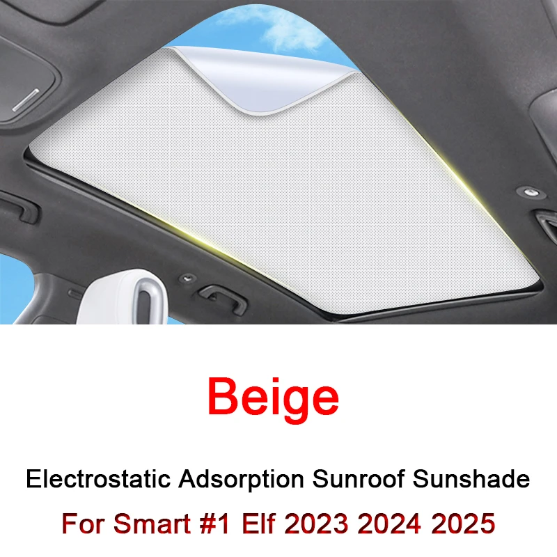 

Fit For Smart #1 Elf 2023 2024 2025 Electrostatic Adsorption Car Roof Sunshade Skylight Blind Shading Windshield Sunroof Cover