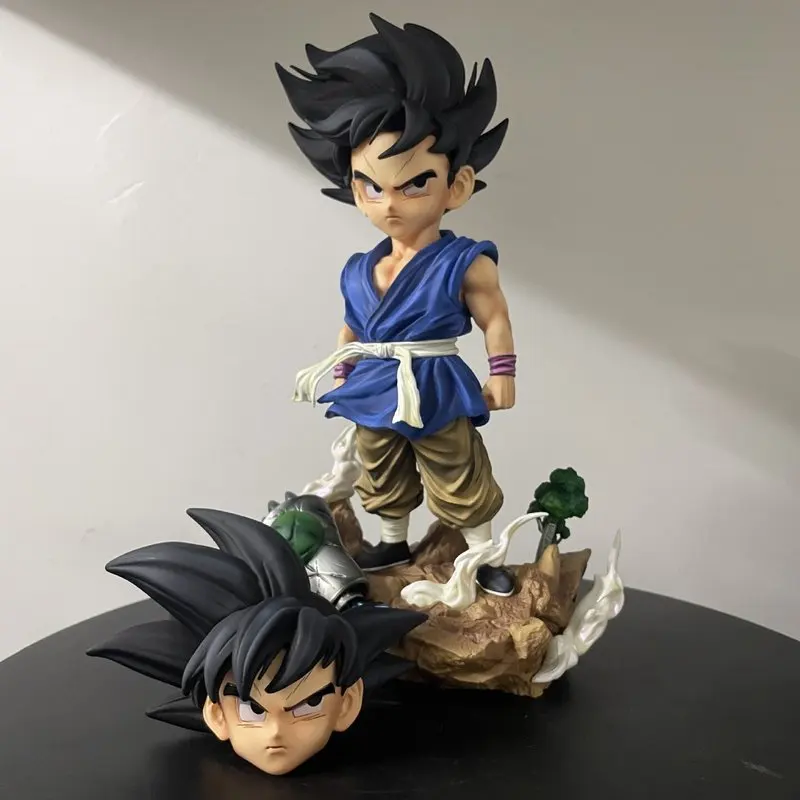 

New Dragon Ball Kid Goku Figure Double Head Sculpture Anime Collectible Model Desktop Ornament Birthday Gift For Anime Fans
