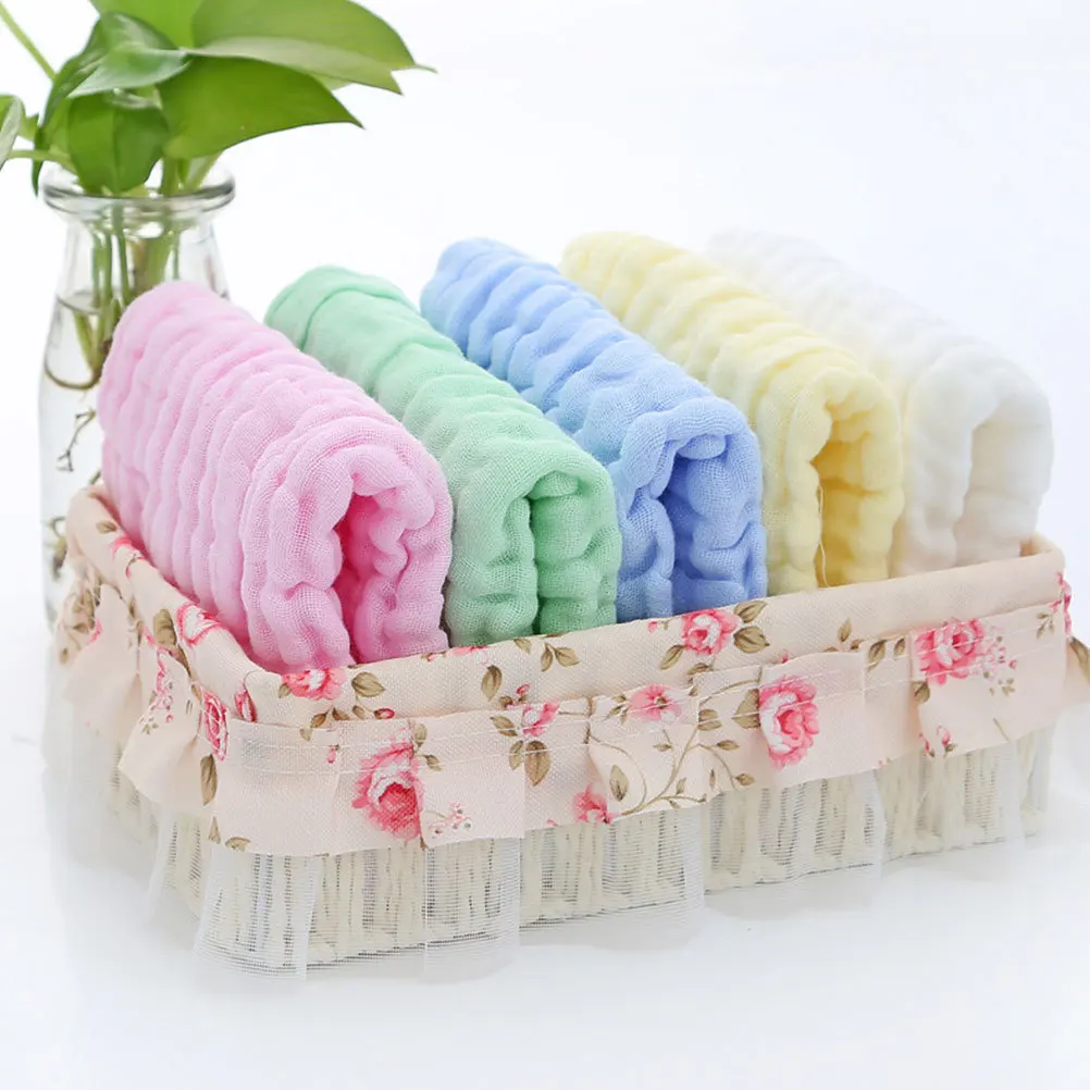 

8Pcs Baby Square Washcloth Muslin Cotton Towel Soft Absorbent Face Towel Bath Cloth for Newborn Infant Toddler Skin Care