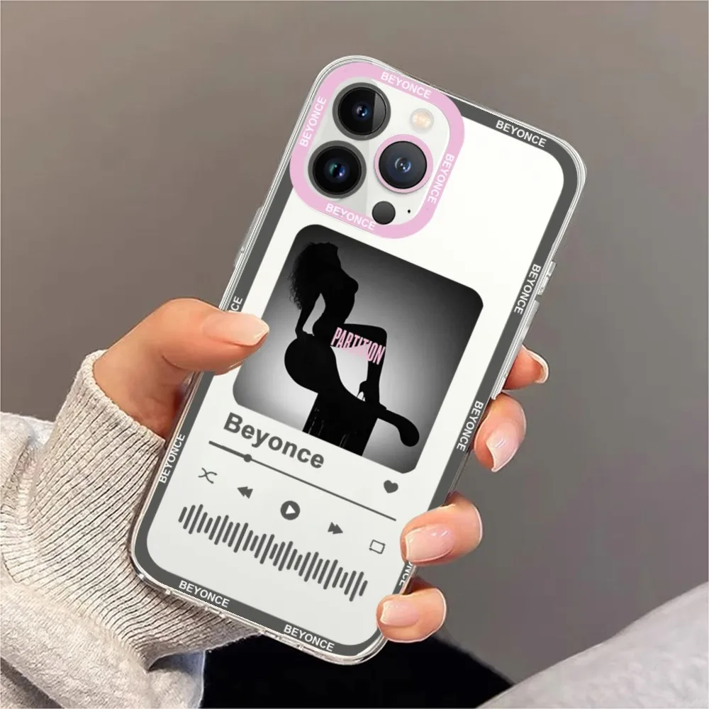 B-Beyonce Singer Phone Case For iPhone 11 12 Mini 13 14 15 Pro Max Transparent Shell