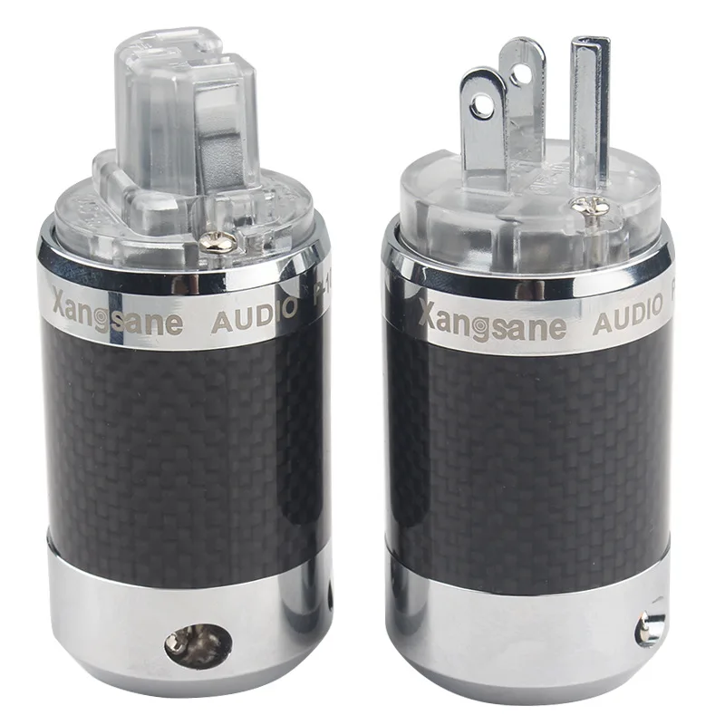 Elephant God, carbon fiber fever oxygen-free copper rhodium plating, American standard fever power plug, tail plug terminal