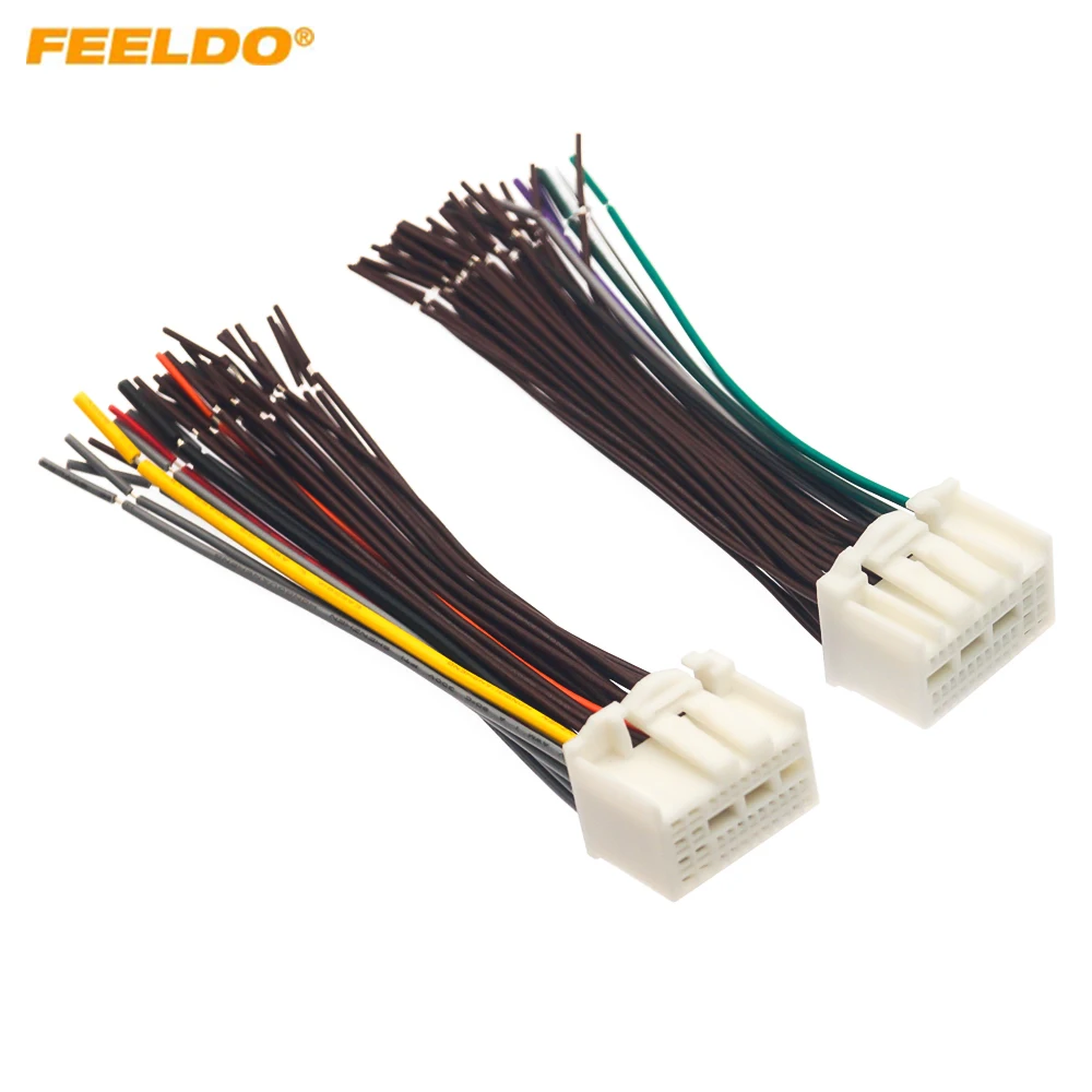 1Pair 35Pin+38Pin Full Pin Pluging Car Stereo Wire Harness Adapter Connector Plug Into Radio For KIA K2/K3/K4/Elantra/Tucson