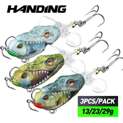 HANDING 3Pcs M1 Plopper Topwater Fishing Lure MUSTAD Treble Hooks Durable Steel Ring Fishing Tackle UV Paint Fishing Bait