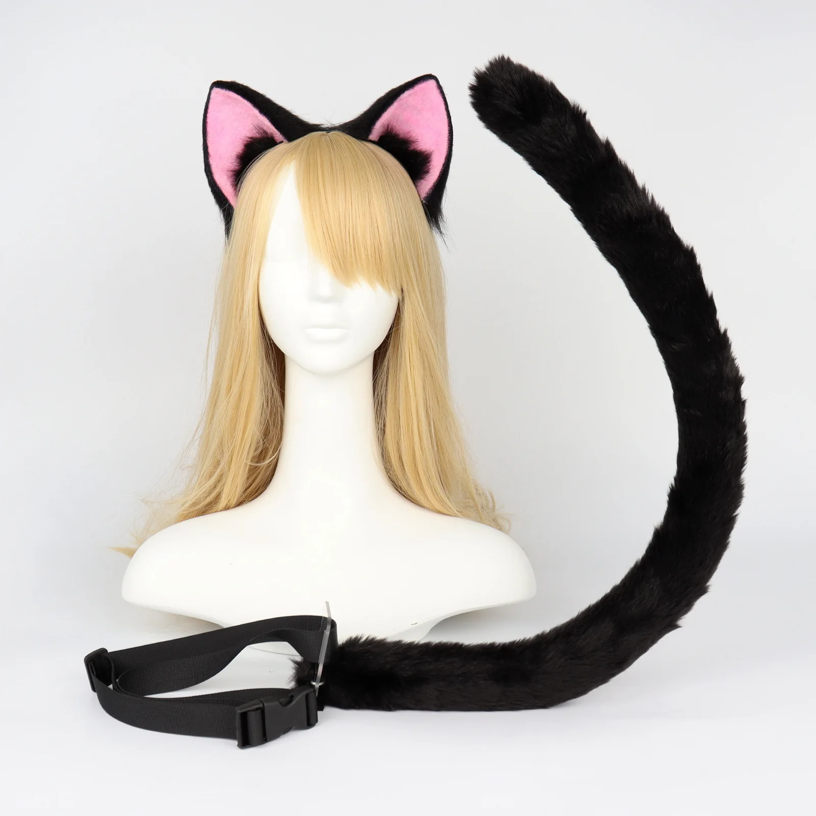 

Simulated Beast Ear Variety Sakura Black Cat Cos Cat Ear Cat Tail Set Cosplay Beast Tail Lolita Headdress