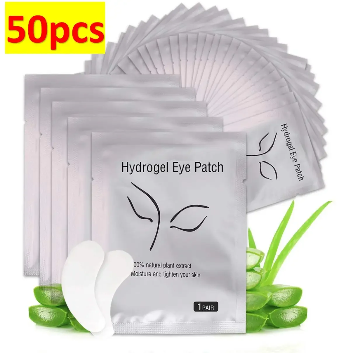 

50 Pairs Eye Patches Eyelash Extension Under Eye Pads Makeup Lashes Patch Tip Stickers Pads For Eyelash Extension Supplies