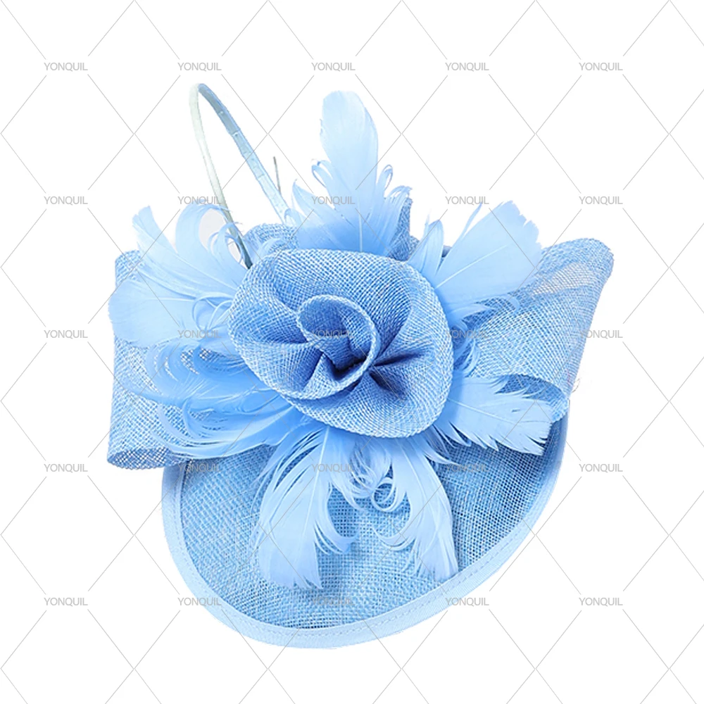 

Elegant Women's Fashion Wedding Fascinator Hat with feather headwear Formal Cap Stylish hair Accessory for Special Occasions