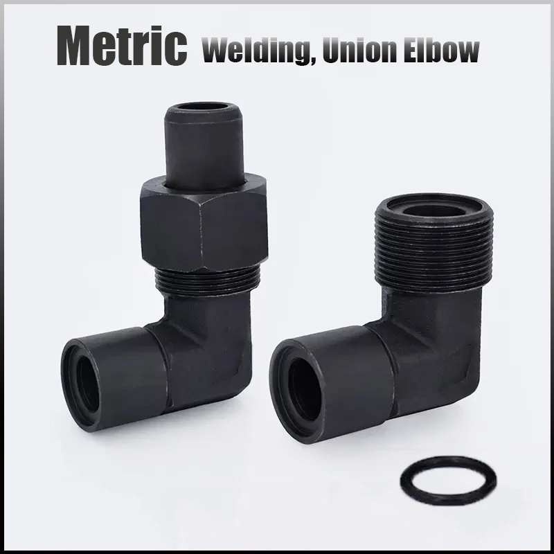 Hydraulic Transition Joint Carbon Steel Right Angle High Pressure Oil  Pipe Joint Metric Thread Connection Fittings Welded joint