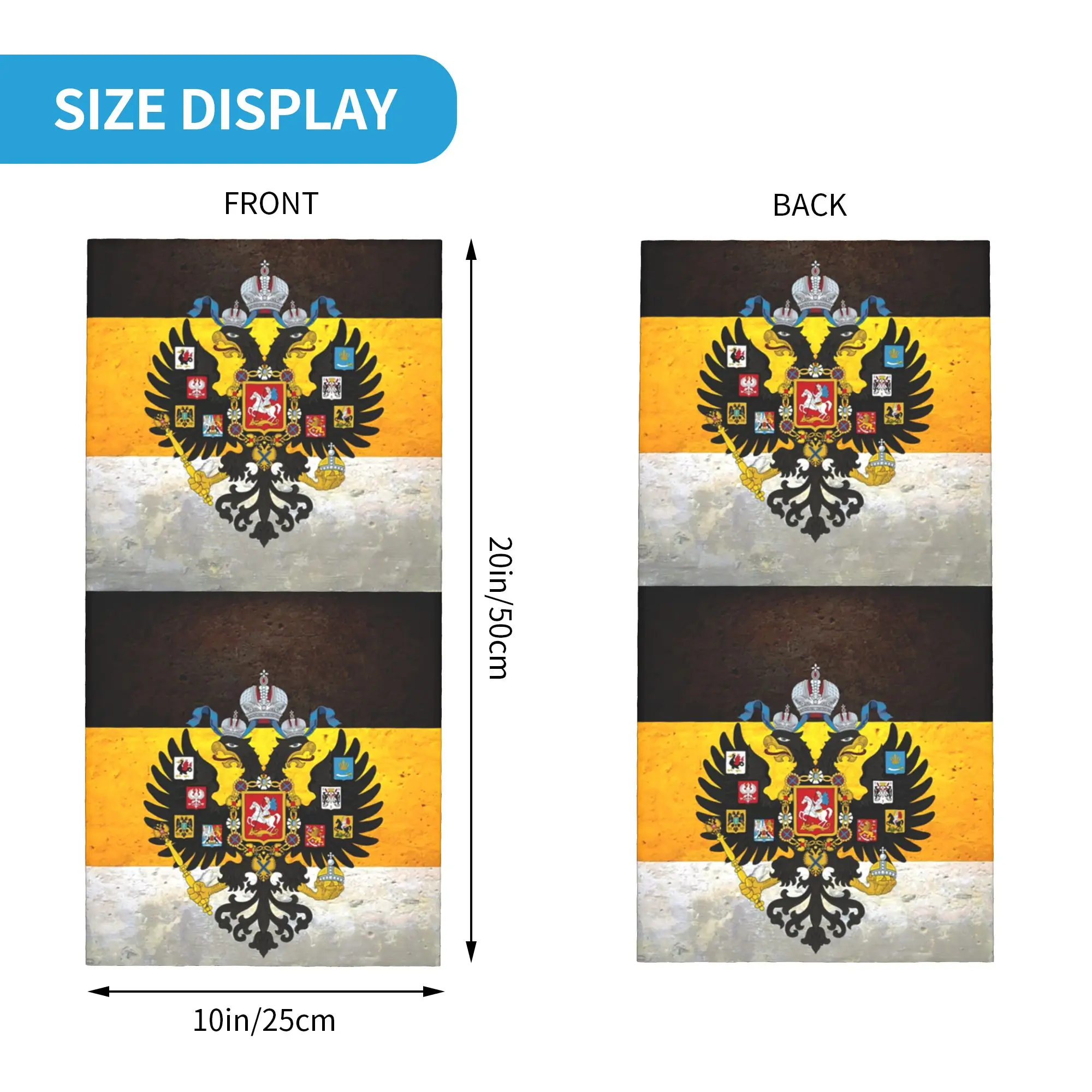 Russian Imperial Flag Bandana Neck Gaiter UV Protection Face Scarf Cover Women Men Russia Headwear Tube Balaclava