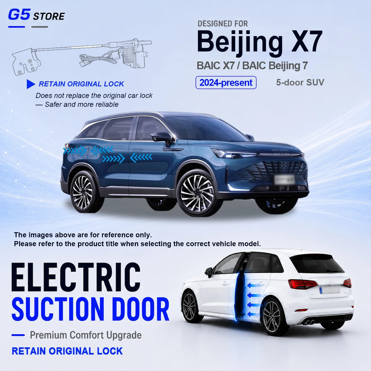 For Beijing X7 BAIC X7 BAIC Beijing Car Electric Suction Door Soft Close Kit Retain Original Lock Automatic Door Closing System