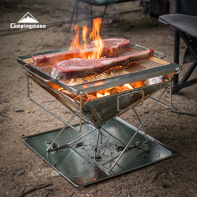 Coman MT-045-W2 Stainless Steel Large Wavy Burning Fire Table Accessories Oven BBQ Grill Barbecue Net